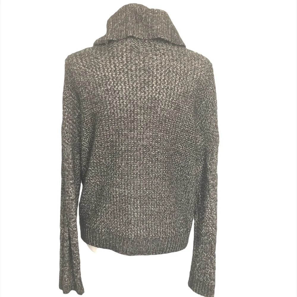 URBAN OUTFITTERS Sweater Women's Size Medium Gray Cable-Knit Turtleneck/V-Neck